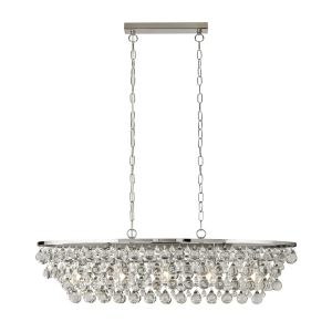 Searchlight 9635-5CC Michelle 5 Light Pendant Polished Chrome With Rain Drop Glass Balls Finish