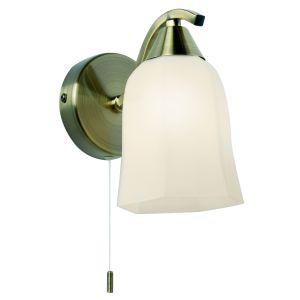 Endon 96971-WBAB Alonso Single Wall Light Antque Brass Plate/Matt Finish