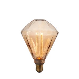 Facett E27 2.5W 120lm LED Bulb With Amber Tinted Facetted Shaped Glass
