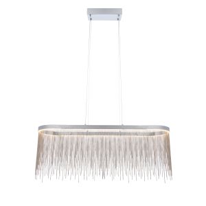 Orphelisbon 1 Light 26W 579lm 3000K Warm White Chrome LED Integrated Adjustable Pendant With Silver Effect Chains