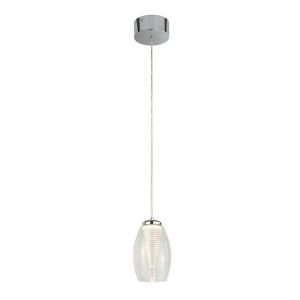 1 Light Single LED Pendant With Clear Glass