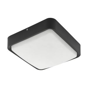 Piove-C 1 Light LED Integrated Outdoor Wall/Flush Black With White Plastic Diffuser