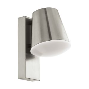 Caldiero-C 1 Light Low Energy E27 Outdoor IP44 Stainless Steel Wall Light With Plastic White Diffuser
