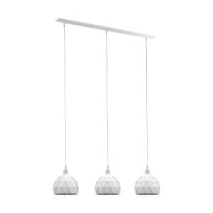 Roccaforte 3 Light E14 White Adjustable Linear Pendant