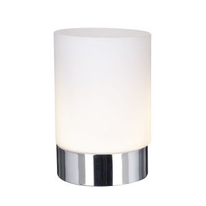 Touch Table Lamp Metal 1 Light Chrome - Opal White Glass Shade