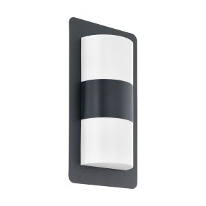 Cistierna 1 Light E27 Outdoor IP44 Anthracite Wall Light With Plastic White Diffuser