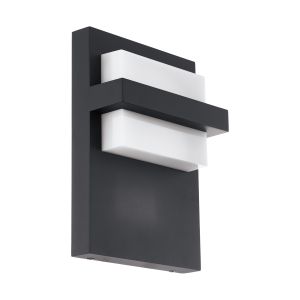 Culpina 1 Light Integrated LED Outdoor IP44 Anthracite Wall Light With Plastic White Diffuser