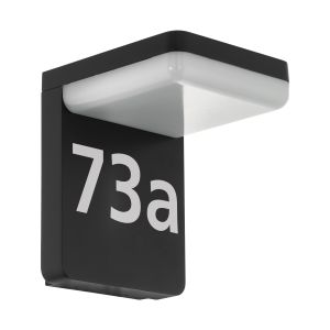 Amarosi 1 Light LED Integrated Outdoor IP44 Black Wall Light With Plastic White Diffuser