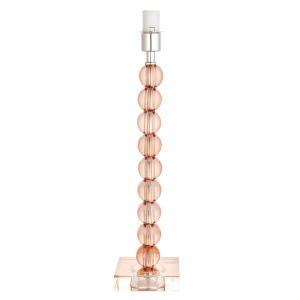 Adelie 1 Light E14 Table Lamp Nickel With Blush Tinted Crystal Glass With Inline Switch (Base Only)