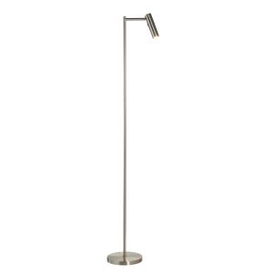 Dedicated Reader 1 Light Satin Nickel 4W Integrated LED 220lm, 3000K Warm White Task Floor Lamp With Push Button Switch With 3 Stage Dimming Function