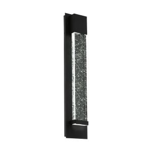 Villagrazia 1 Light LED Integrated Outdoor IP44 Black 400mm Wall Light With Glass With Air Inclusions