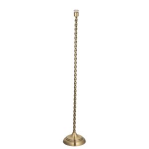 Suki 1 Light E27 Antique Brass Floor Lamp With Twisted Stem With In-Line Foot Switch (Base Only)