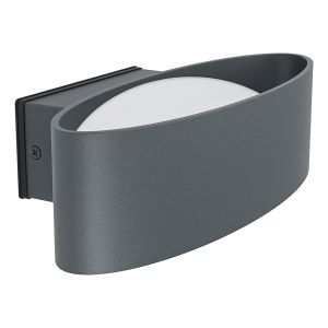 Chinoa 1 Light LED Integrated Outdoor IP44 Wall Light Anthracite With White Plastic Diffuser