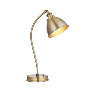 Franklin 1 Light E27 Antique Brass Table Lamp With Toggle Switch With Adjustable Head