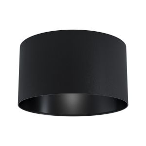 Maserlo 1 Light E27 Black Flush Fabric Ceiling Light