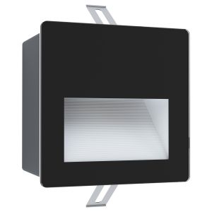 Aracena 1 Light Black LED Integrated Outdoor Recessed Light IP65 Aluminium With Plastic