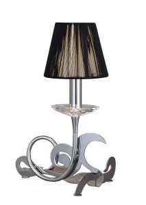 Acanto Table Lamp 1 Light E14, Polished Chrome With Black Shade