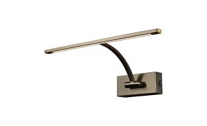 Actea Small 1 Arm Wall Lamp/Picture Light, 1 x 6W LED, 3000K, 470lm, Bronze, 3yrs Warranty