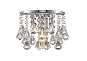 Acton Wall Lamp 1 Light E14 Switched Polished Chrome/Prism Crystal