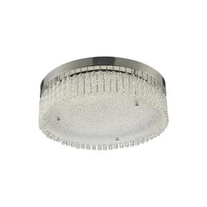 Aiden Large Round Flush Ceiling 21W 1900lm LED 4200K Polished Chrome/Glass, 3yrs Warranty