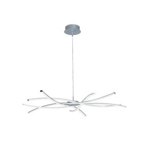 Aire LED Pendant 104cm Round 60W 3000K, 4800lm, Dimmable Silver/Frosted Acrylic/Polished Chrome, 3yrs Warranty