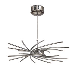 Aire 66cm Telescopic Pendant 20 Light G4 Curved Arms, Polished Chrome, NOT LED/CFL Compatible