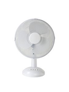 Airo 40W 12", 3 Speed Oscillating Desk Fan, White