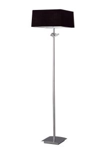 Akira Floor Lamp 3 Light E27, Polished Chrome With Black Shade