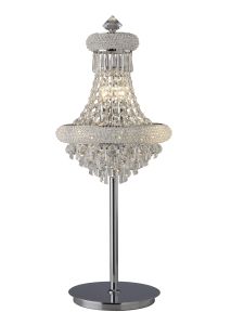 Alexandra Table Lamp 5 Light E14 Polished Chrome/Crystal, NOT LED/CFL Compatible