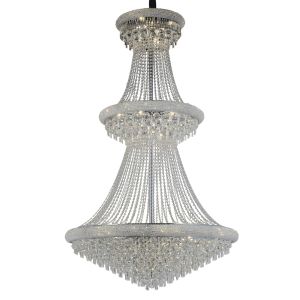 Alexandra Pendant 3 Tier 37 Light E14 Polished Chrome/Crystal (Pallet Shipment Only), (ITEM REQUIRES CONSTRUCTION/CONNECTION) Item Weight: 83.6kg