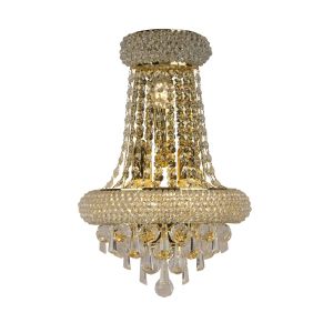Alexandra Wall Lamp Tall 3 Light E14 Gold/Crystal