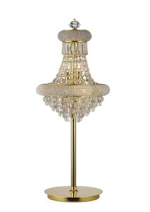 Alexandra Table Lamp 5 Light E14 Gold/Crystal, NOT LED/CFL Compatible