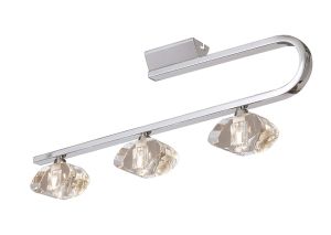 Alfa Ceiling Linear Bar 3 Light G9, Polished Chrome