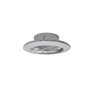 Alisio Mini 52.5cm 70W LED Dimmable Ceiling Light With Built-In 30W DC Reversible Fan, Silver Finish c/w Remote Control, 4900lm