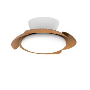 Aloha 52cm 45W LED Dimmable Ceiling Light With Built-In 30W DC Reversible Fan, Wood, 3500lm, 5yrs Warranty