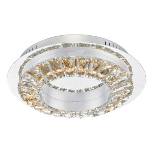 Altamura Single 16W LED Integrated Polished Chrome Flush Fitting With Crystal Detail