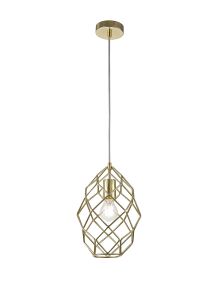 Anja Curved Cylinder Pendant, 1 x E27, Polished Brass