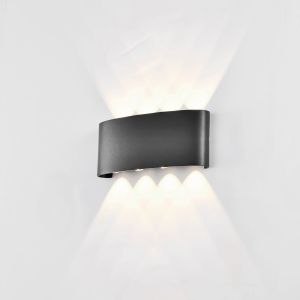 Arcs Wall Lamp, 8W LED, 3000K, 830lm, IP54, Anthracite, 3yrs Warranty