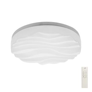 Arena Ceiling / Wall Light Small Round 24W LED IP44,Tuneable 3000K-6500K,2160lm,Dimmable via RF Remote Ctrl Matt White / Acrylic,3yrs Warranty