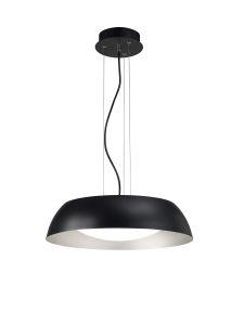 Argenta Pendant Small 18W LED 3000K, 1800lm, Matt Black/Silver/White Acrylic, 3yrs Warranty