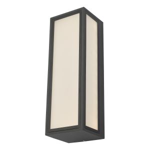 Arham 1 Light 9W Integrated LED Anthracite IP65 Outdoor/Bathroom Wall Light With Frosted Glass