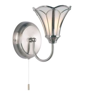 Endon ARIA-1WBSN 1 Light Wall Bracket In Satin Nickel *Order Glass Separately*