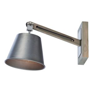 Arken Single Wall Light Grey Finish Switched