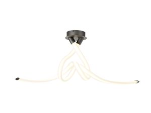 Armocorston Semi Flush Bow, Dimmable, 50W LED, 3000K, 3750lm, Titanium, Frosted Acrylic, 3yrs Warranty