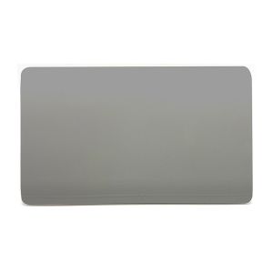 Trendi, Artistic Modern Double Blanking Plate, Light Grey Finish, BRITISH MADE, (25mm Back Box Required), 5yrs Warranty