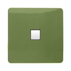 Trendi, Artistic Modern 1 Gang RJ11 Telephone Moss Green Finish, BRITISH MADE, (35mm Back Box Required), 5yrs Warranty