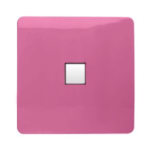 Trendi, Artistic Modern 1 Gang RJ11 Telephone Pink Finish, BRITISH MADE, (35mm Back Box Required), 5yrs Warranty