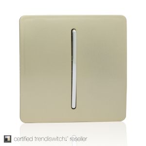 Trendi, Artistic Modern 1 Gang Doorbell Champagne Gold Finish, BRITISH MADE, (25mm Back Box Required), 5yrs Warranty