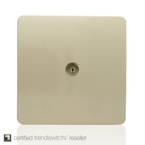 Trendi, Artistic Modern TV Co-Axial 1 Gang Champagne Gold Finish, BRITISH MADE, (25mm Back Box Required), 5yrs Warranty