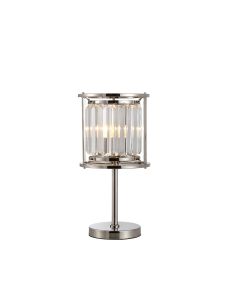 Avano Table Lamp, 1 x E27, Polished Nickel / Clear